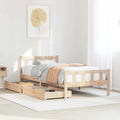 Bed Frame Without Mattress King Size Solid Wood Pine Wax Brown Natural White 205