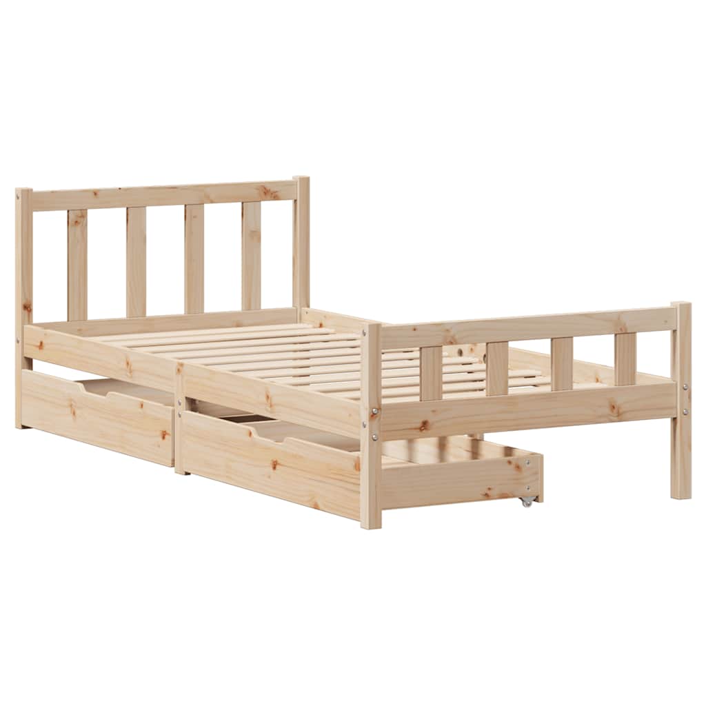 Bed Frame Without Mattress King Size Solid Wood Pine Wax Brown Natural White 205