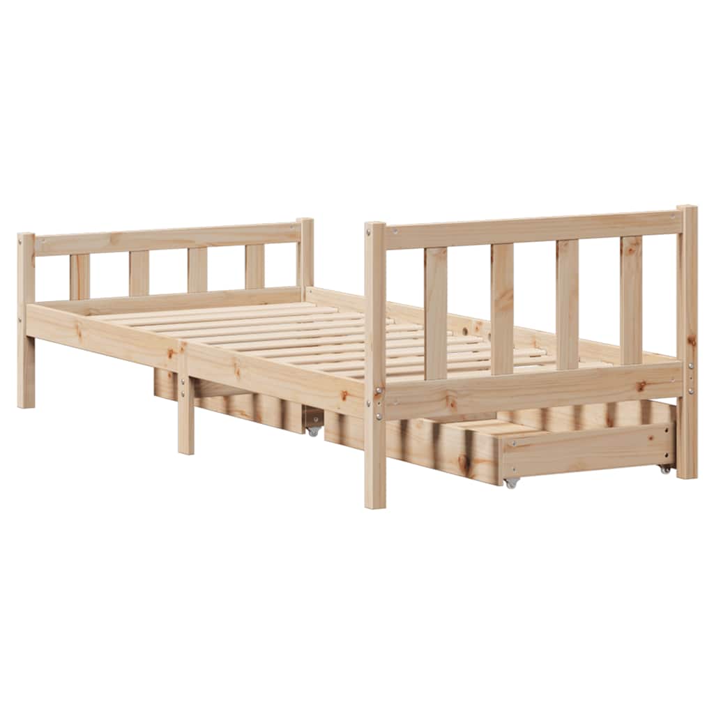 Bed Frame Without Mattress King Size Solid Wood Pine Wax Brown Natural White 205