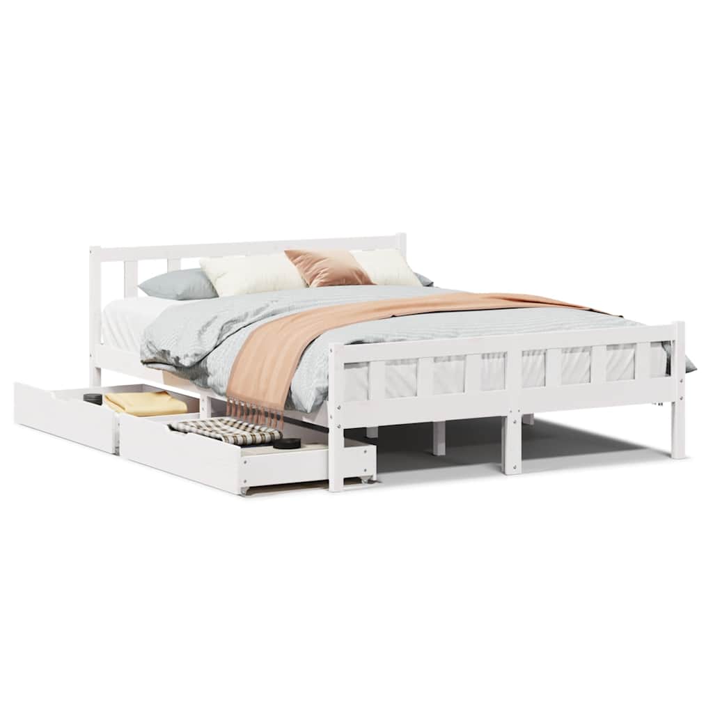 Bed Frame Without Mattress King Size Solid Wood Pine