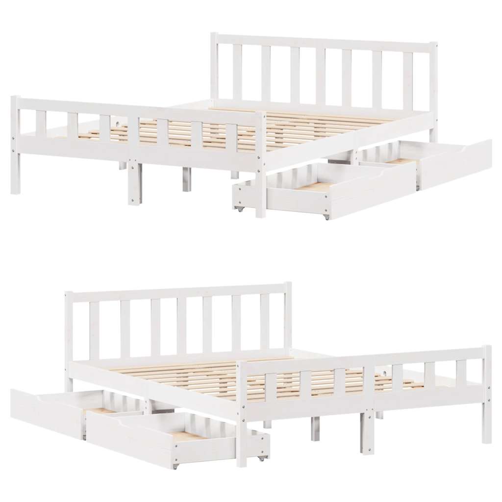 Bed Frame Without Mattress King Size Solid Wood Pine