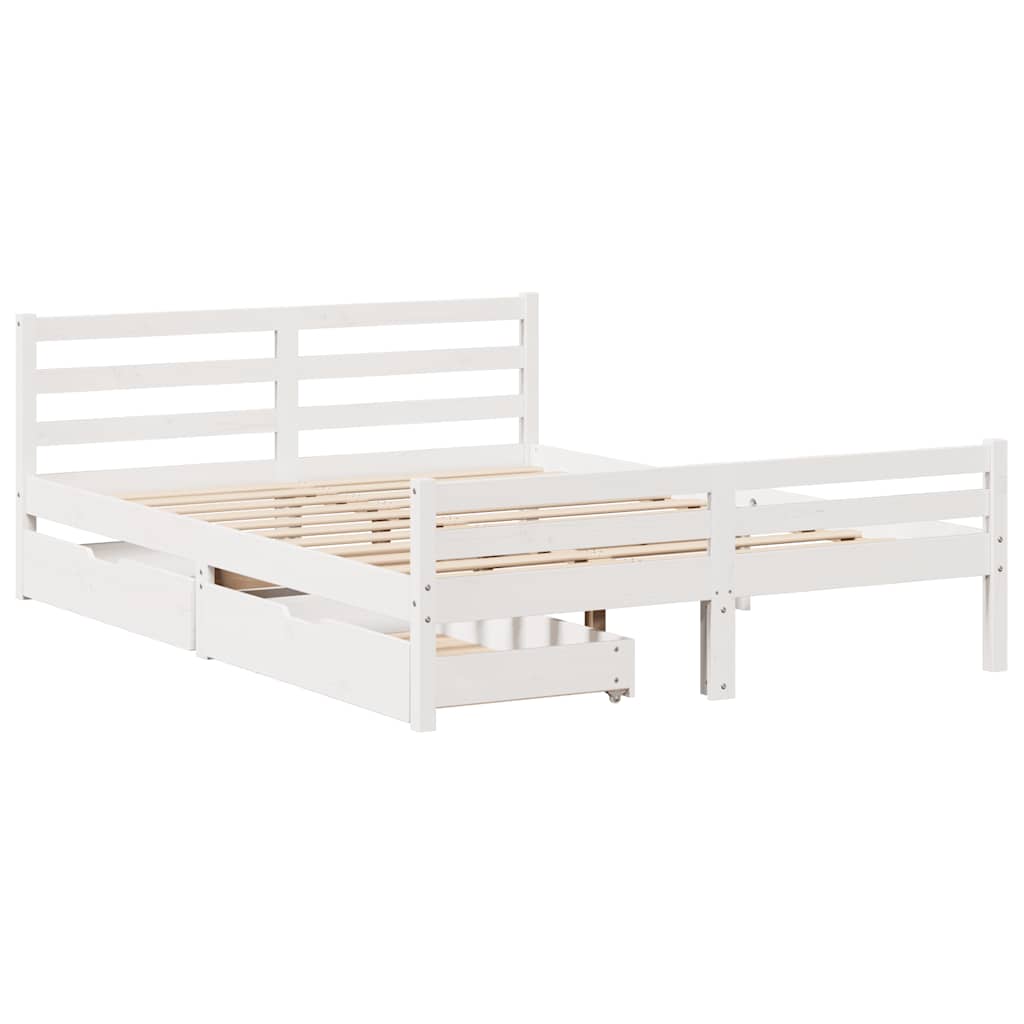 Bed Frame Without Mattress Double Solid Wood Pine