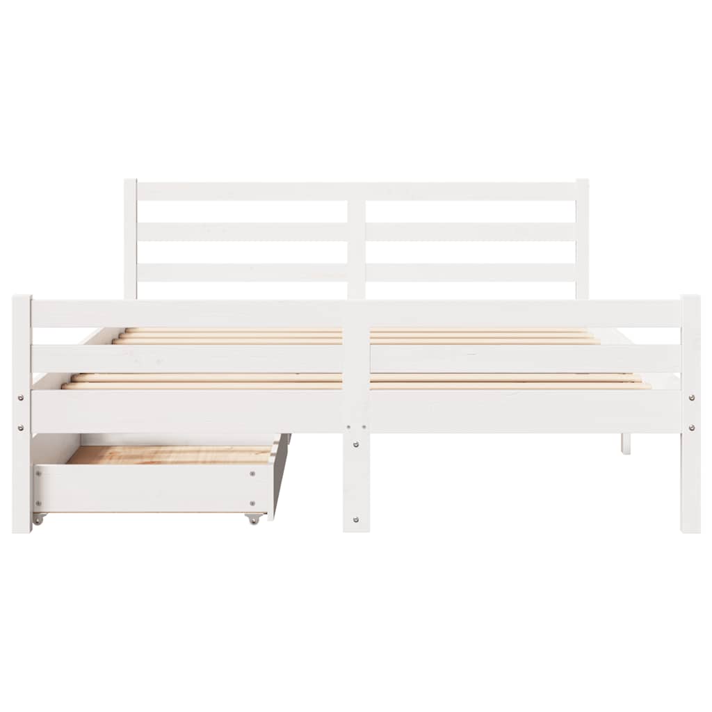 Bed Frame Without Mattress Double Solid Wood Pine