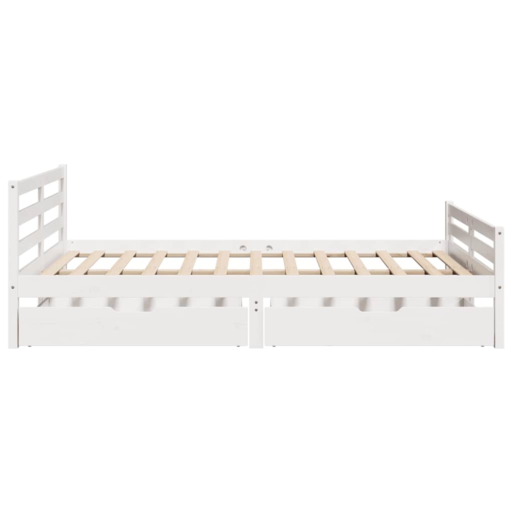 Bed Frame Without Mattress Double Solid Wood Pine