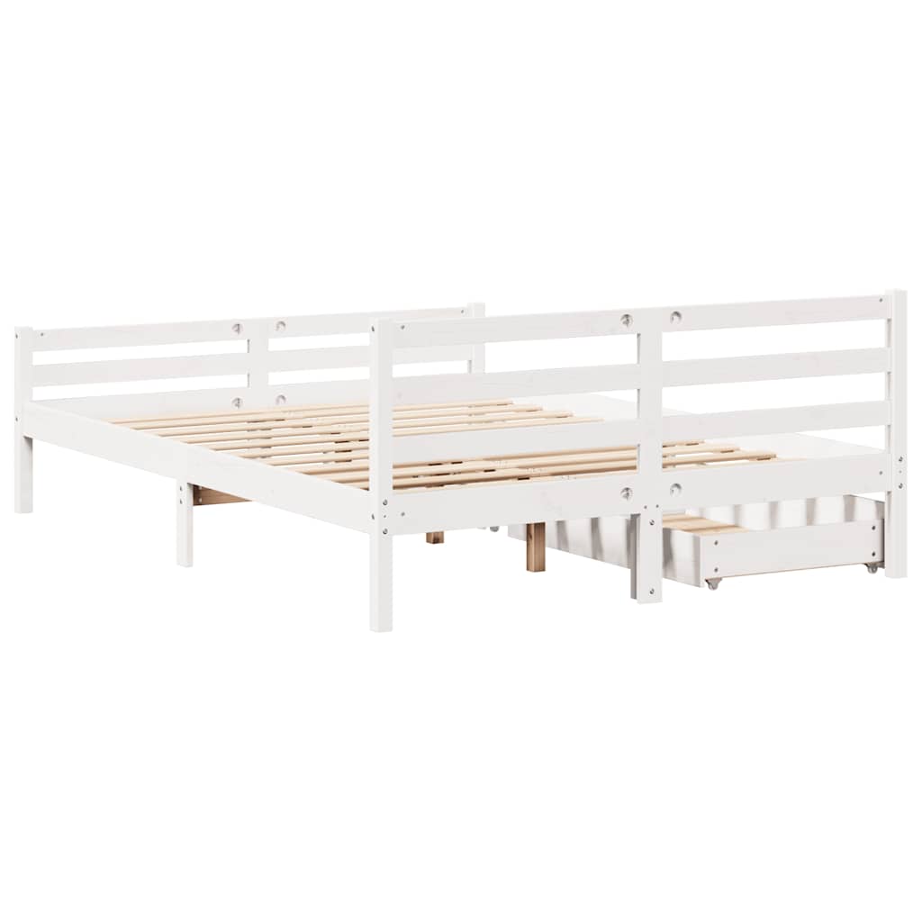 Bed Frame Without Mattress Double Solid Wood Pine
