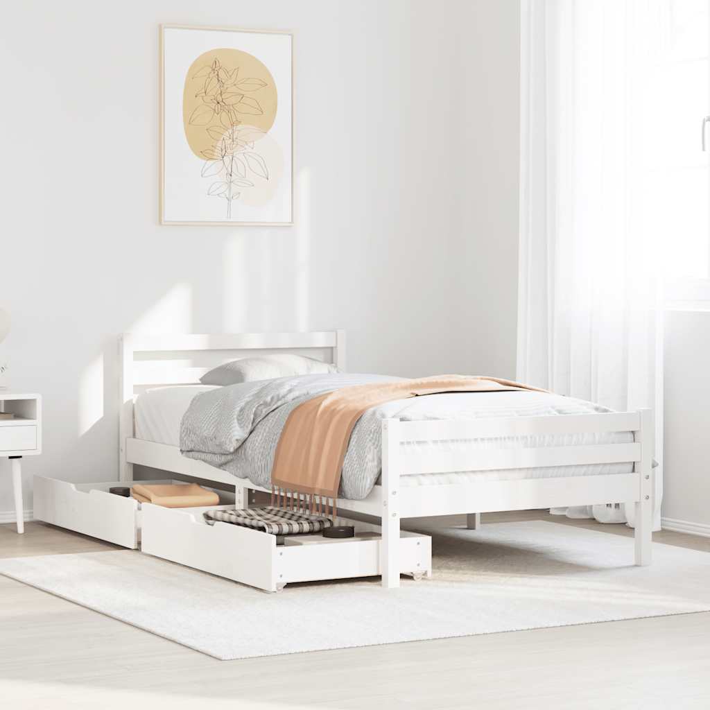 Bed Frame Without Mattress Double Solid Wood Pine