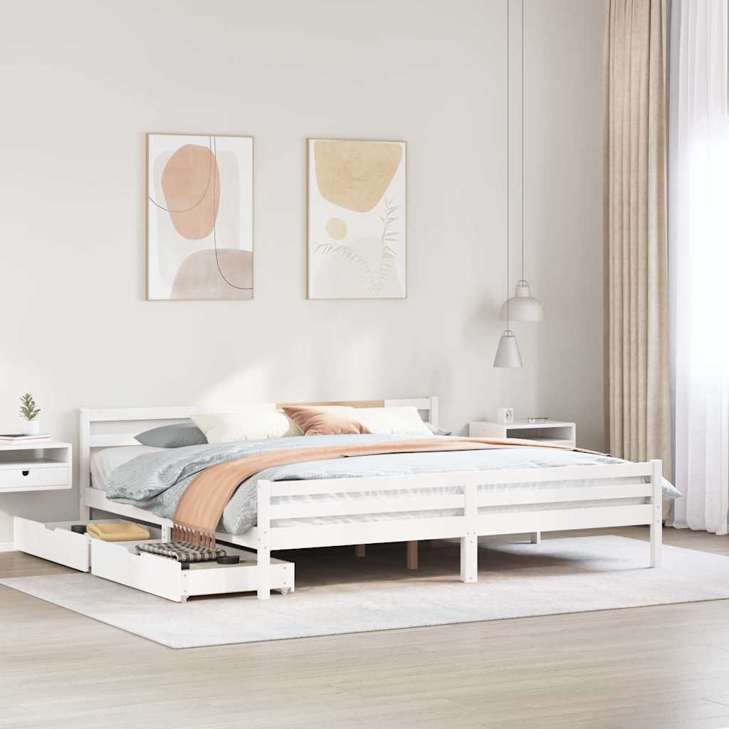 Bed Frame Without Mattress Double Solid Wood Pine