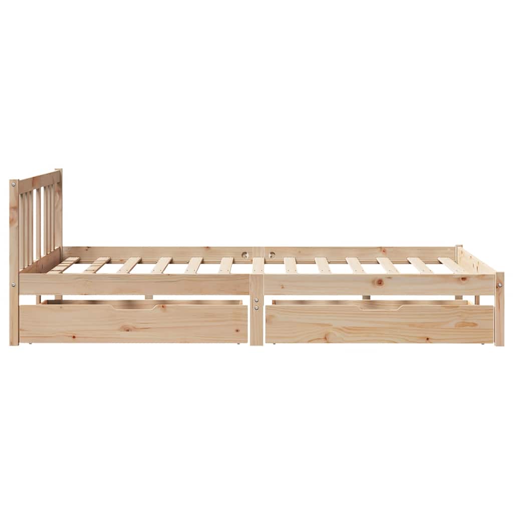 Bed Frame Without Mattress Double Solid Wood Pine