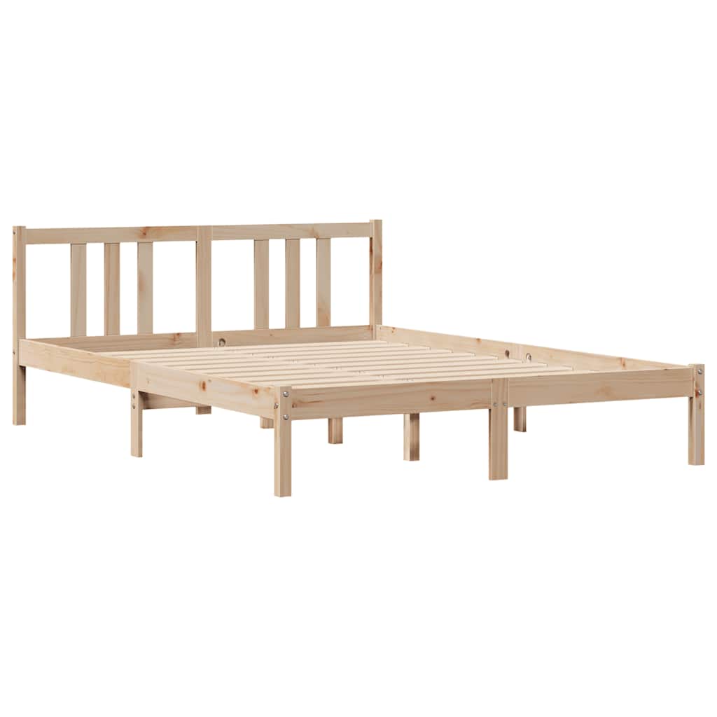 Bed Frame Without Mattress Double Solid Wood Pine