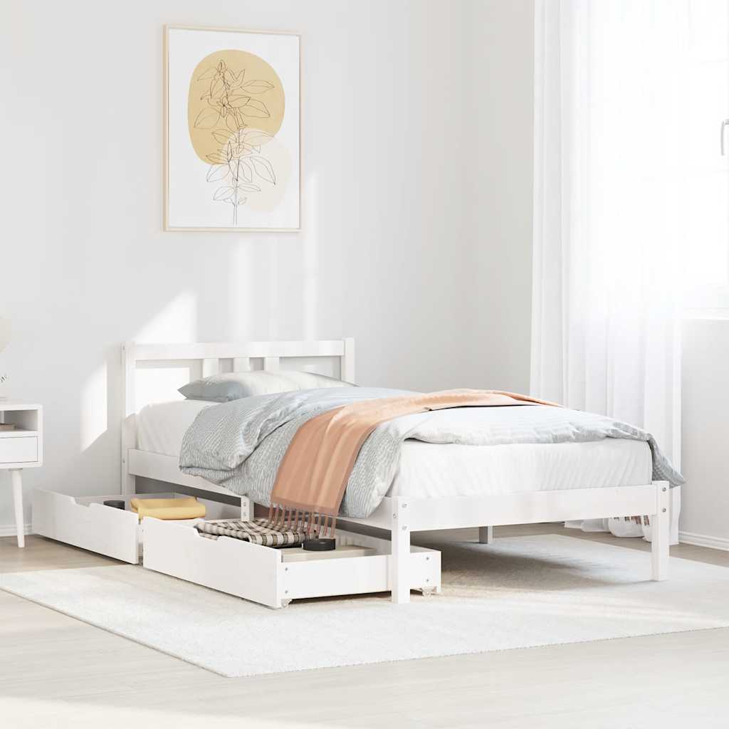 Bed Frame Without Mattress Double Solid Wood Pine