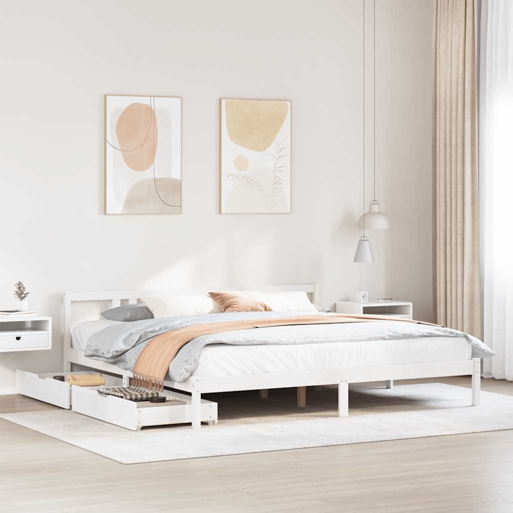Bed Frame Without Mattress Double Solid Wood Pine