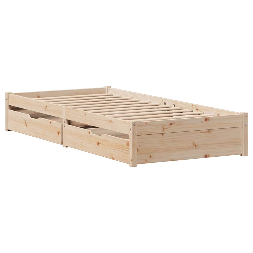 Bed Frame | Pine | Solid Pine Wood | Small Single | Storage