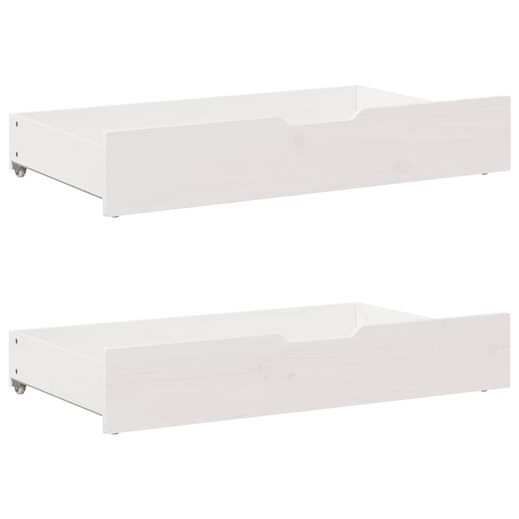 Bed Frame Pine Solid Wood Small Single Storage Natural White Wax brown 195.5 cm
