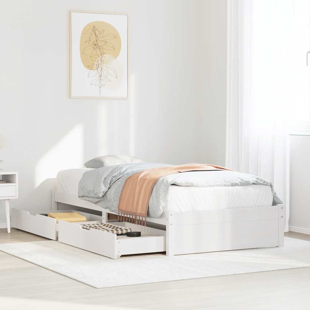 Bed Frame | Pine | Solid Pine Wood | Small Single | Storage