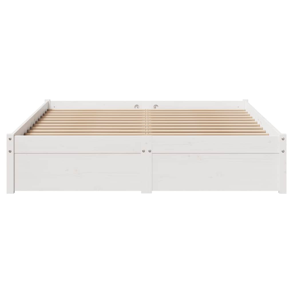 Bed Frame Without Mattress White 140X200 Cm Solid Wood Pine
