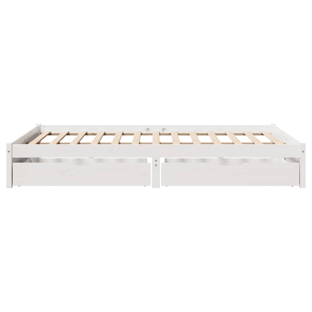 Bed Frame Without Mattress White 140X200 Cm Solid Wood Pine