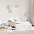 Bed Frame Without Mattress White 140X200 Cm Solid Wood Pine