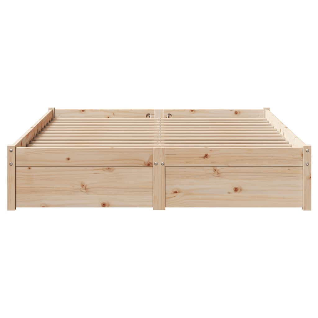Bed Frame Without Mattress 150X200 Cm King Size Solid Wood Pine