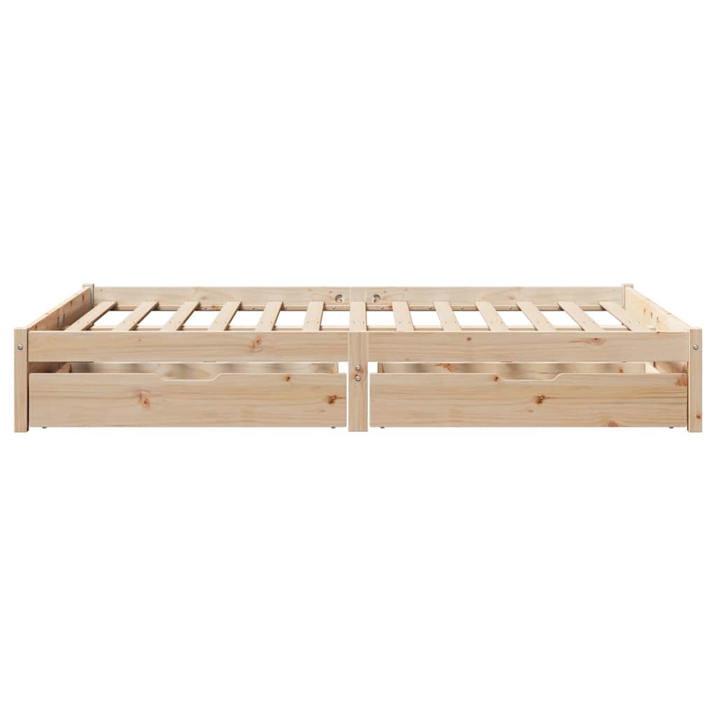 Bed Frame Without Mattress 150X200 Cm King Size Solid Wood Pine
