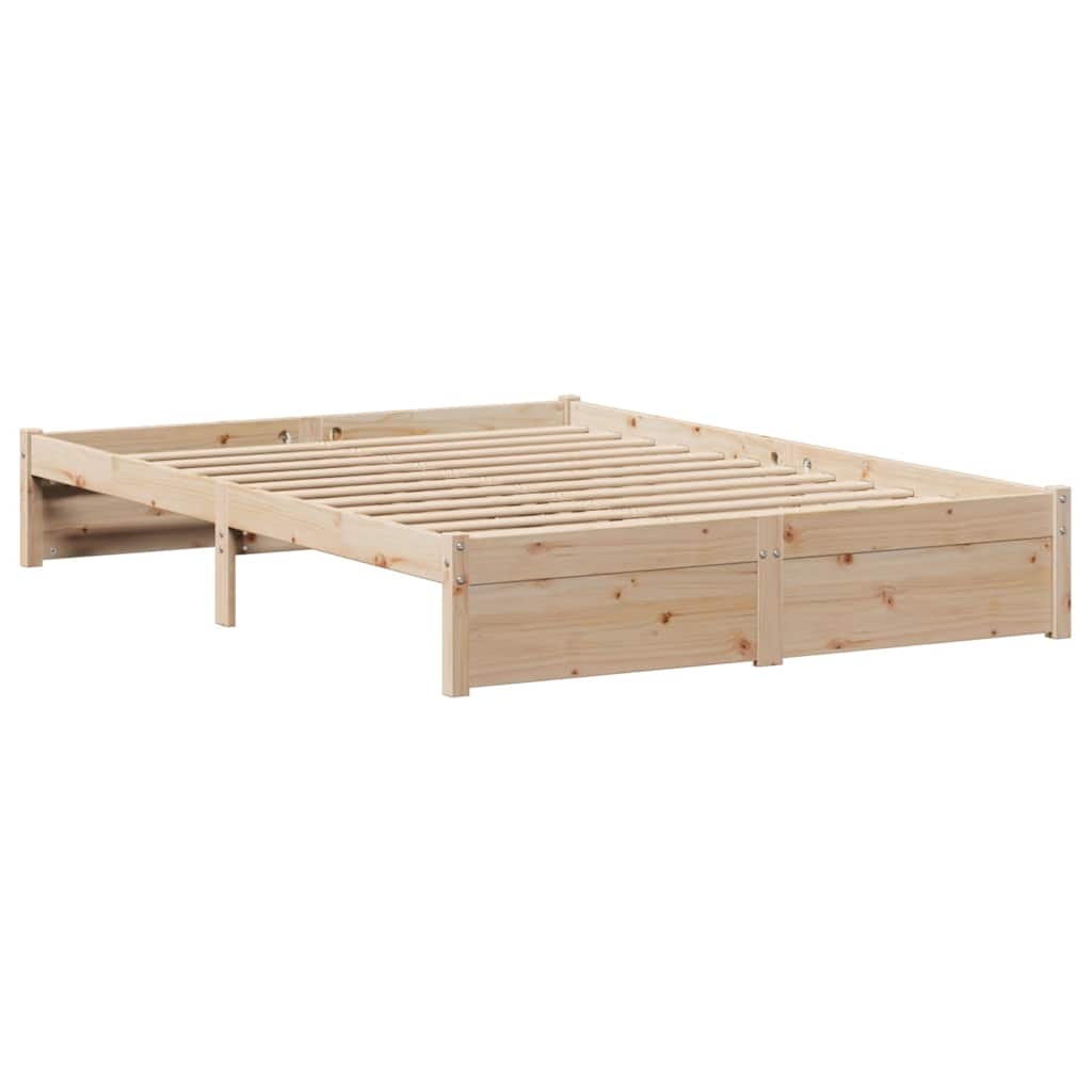 Bed Frame Without Mattress 150X200 Cm King Size Solid Wood Pine
