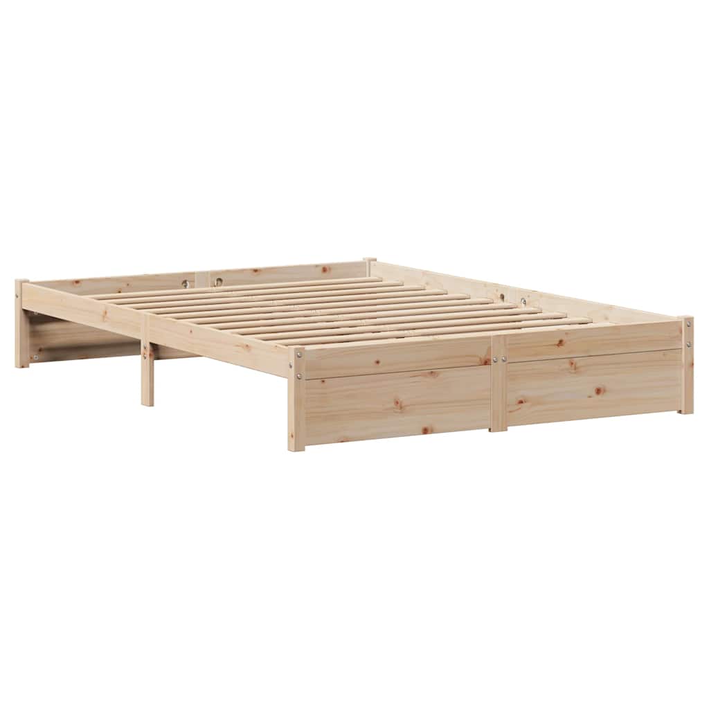 Bed Frame Without Mattress 150X200 Cm King Size Solid Wood Pine