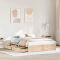 Bed Frame Without Mattress 150X200 Cm King Size Solid Wood Pine