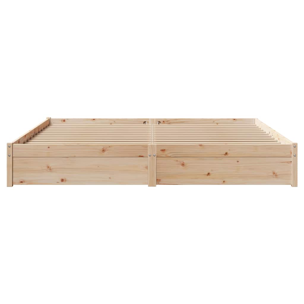 Bed Frame Without Mattress 200X200 Cm Solid Wood Pine