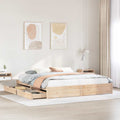 Bed Frame Without Mattress 200X200 Cm Solid Wood Pine