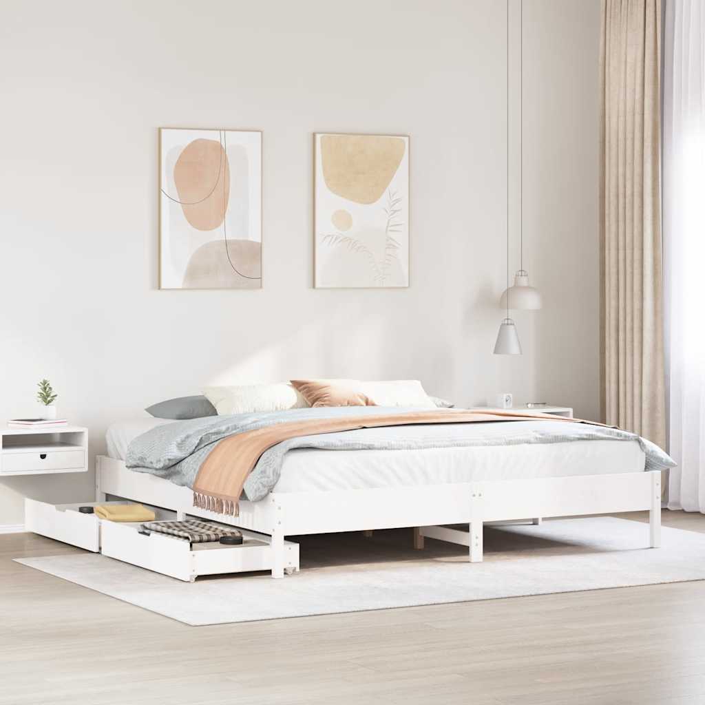 Bed Frame Without Mattress Solid Wood Pine