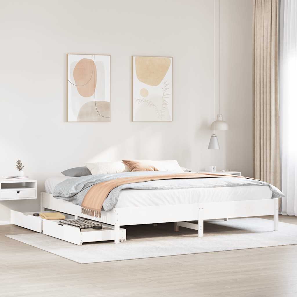 Bed Frame Without Mattress Solid Wood Pine