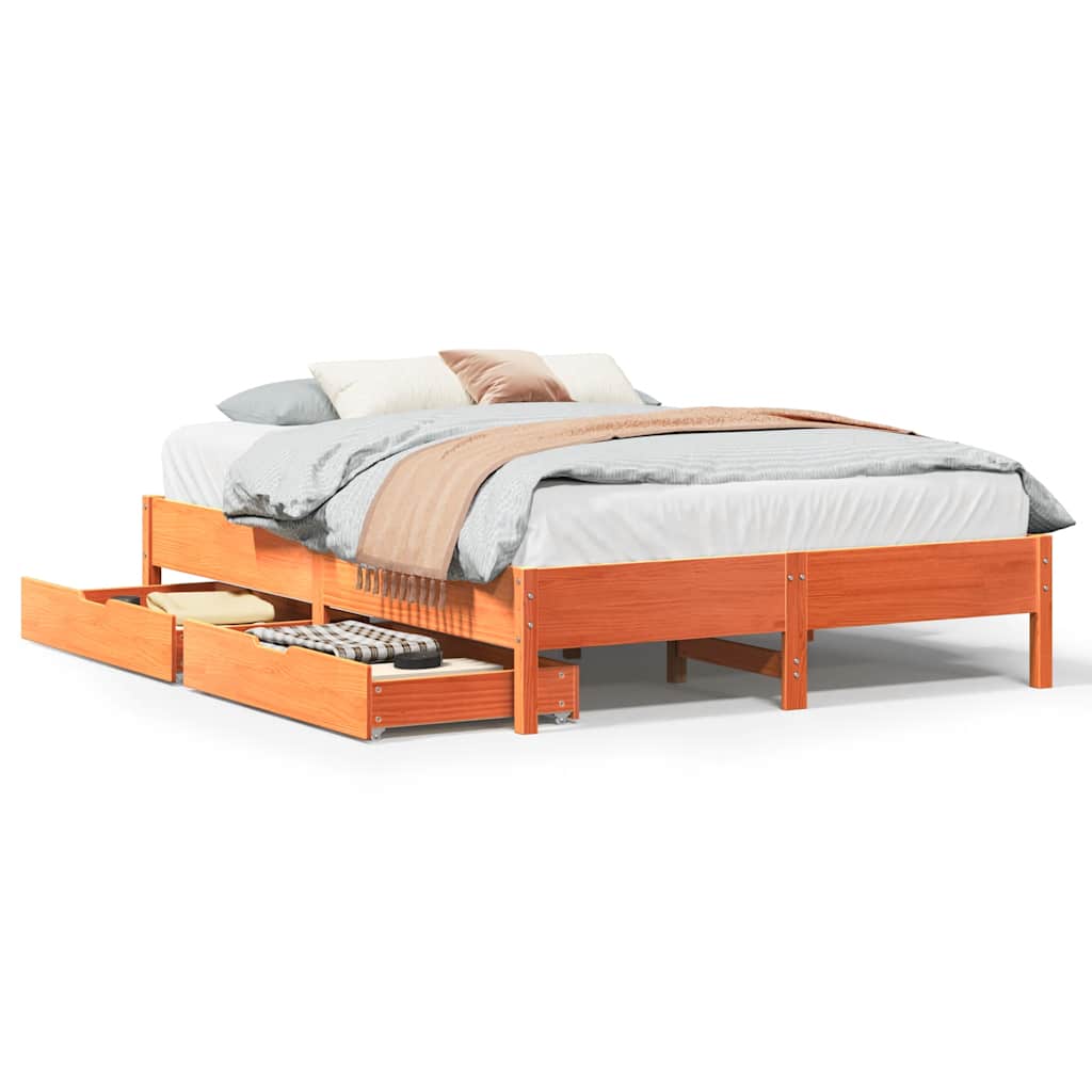 Bed Frame Without Mattress Solid Wood Pine