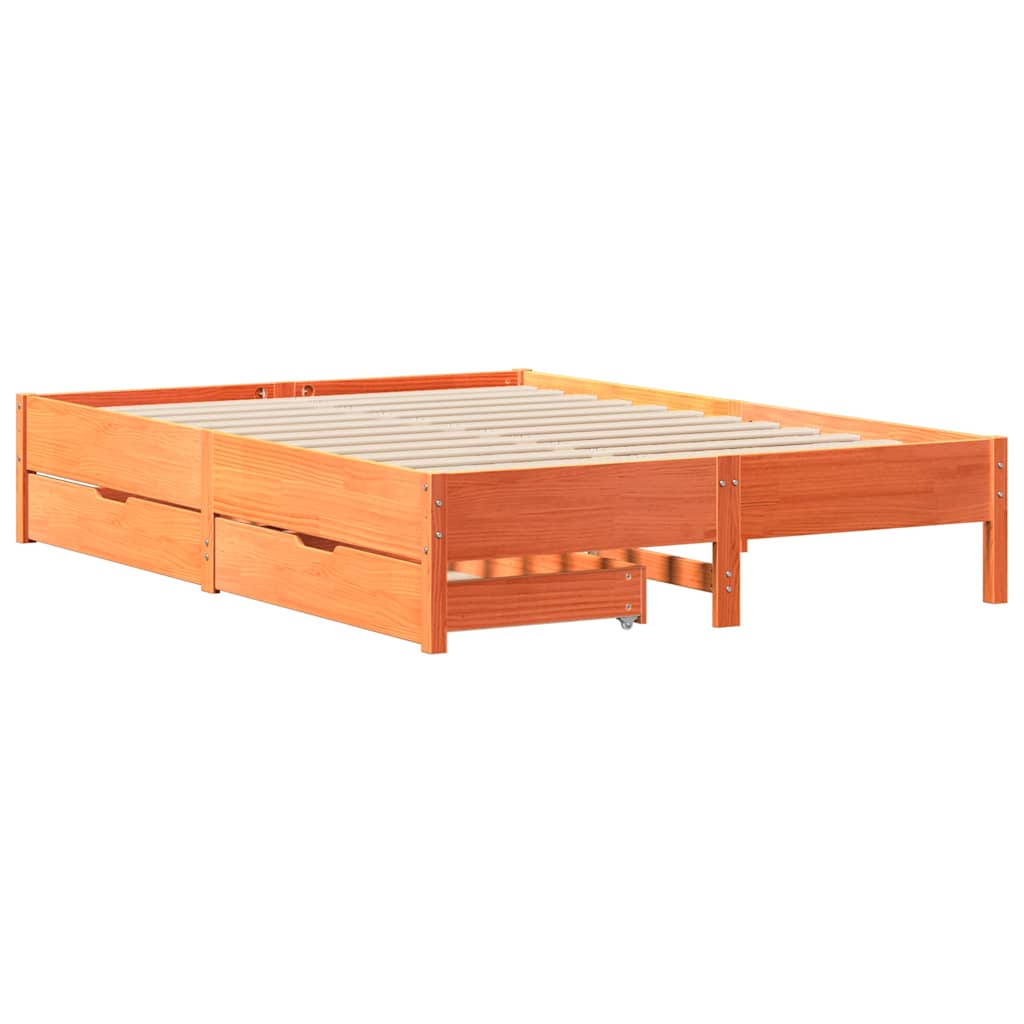 Bed Frame Without Mattress Solid Wood Pine