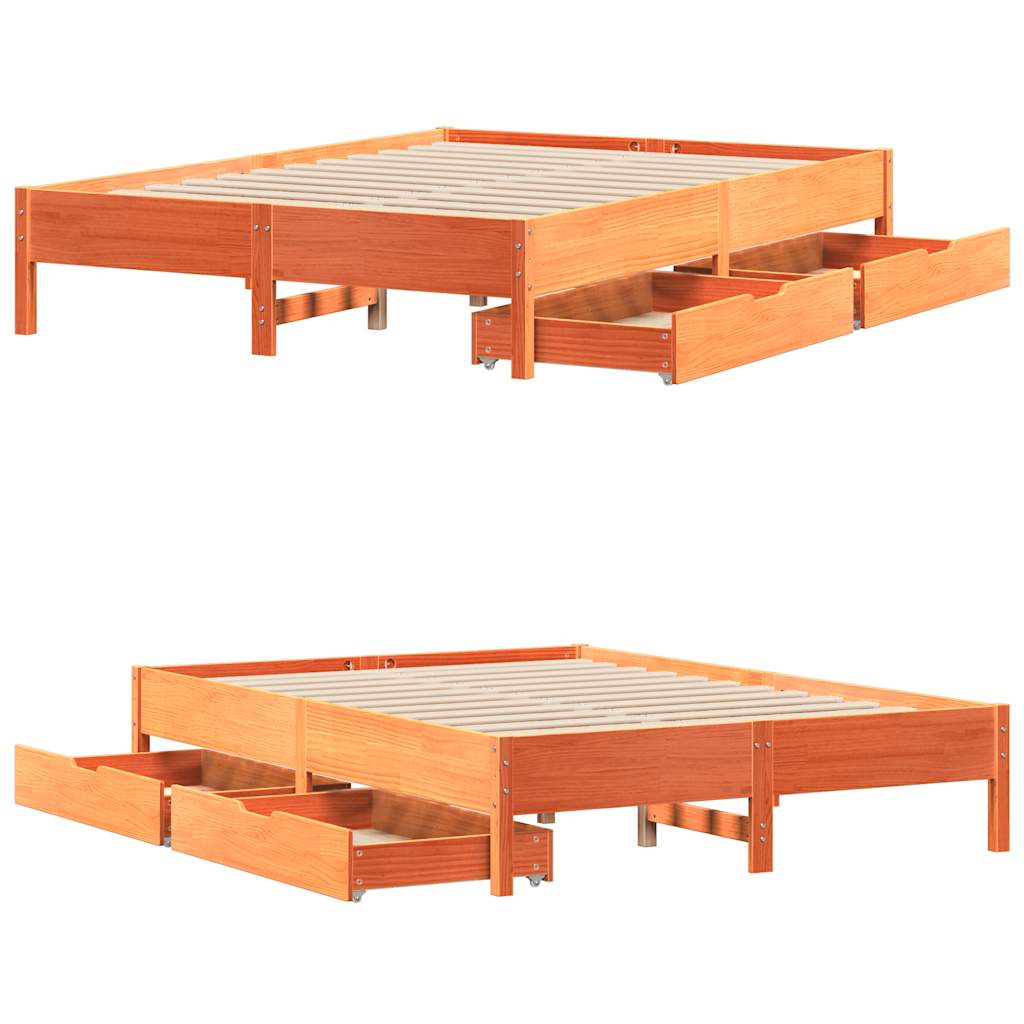 Bed Frame Without Mattress Solid Wood Pine