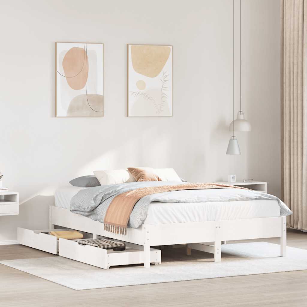 Bed Frame Without Mattress Solid Wood Pine