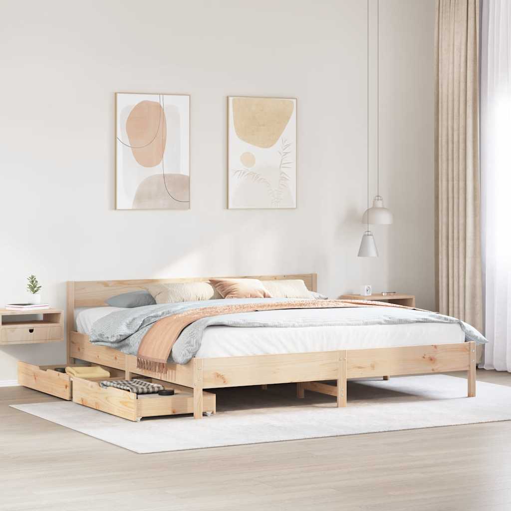 Bed Frame Without Mattress Small Double Solid Wood Pine