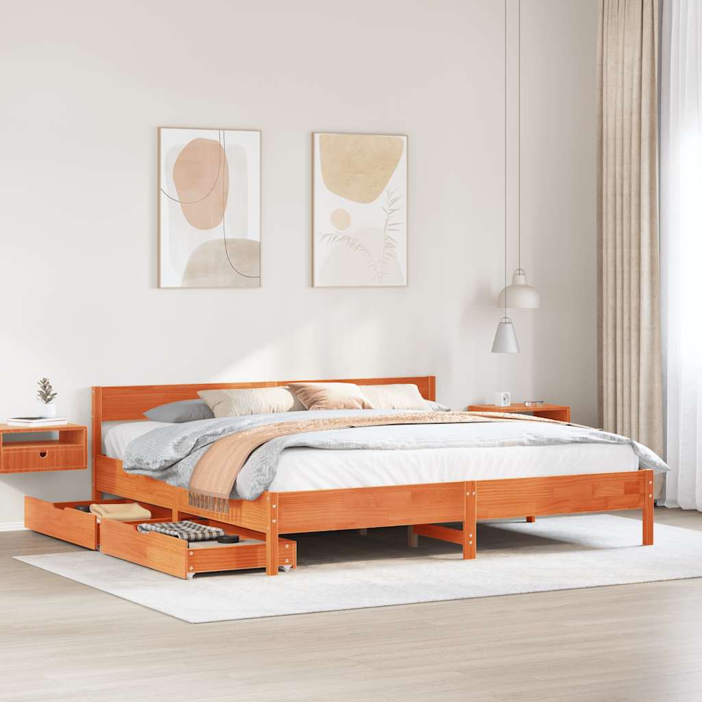 Bed Frame Without Mattress Small Double Solid Wood Pine