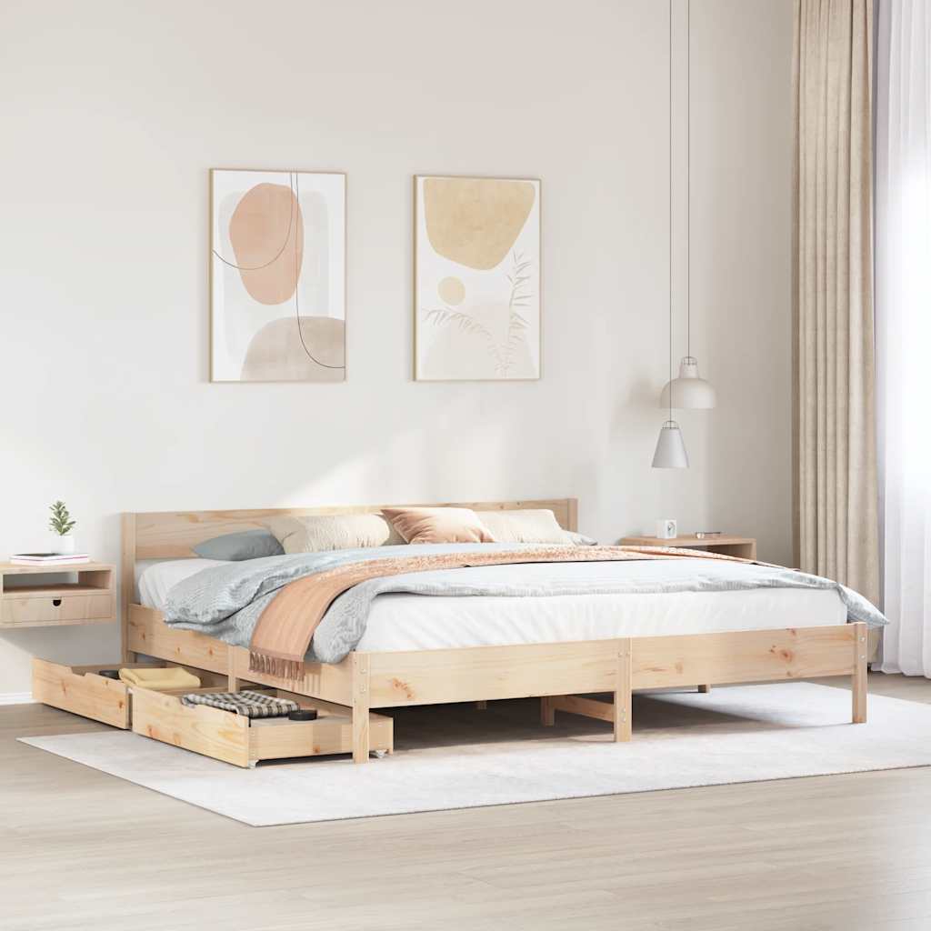 Bed Frame Without Mattress Small Double Solid Wood Pine