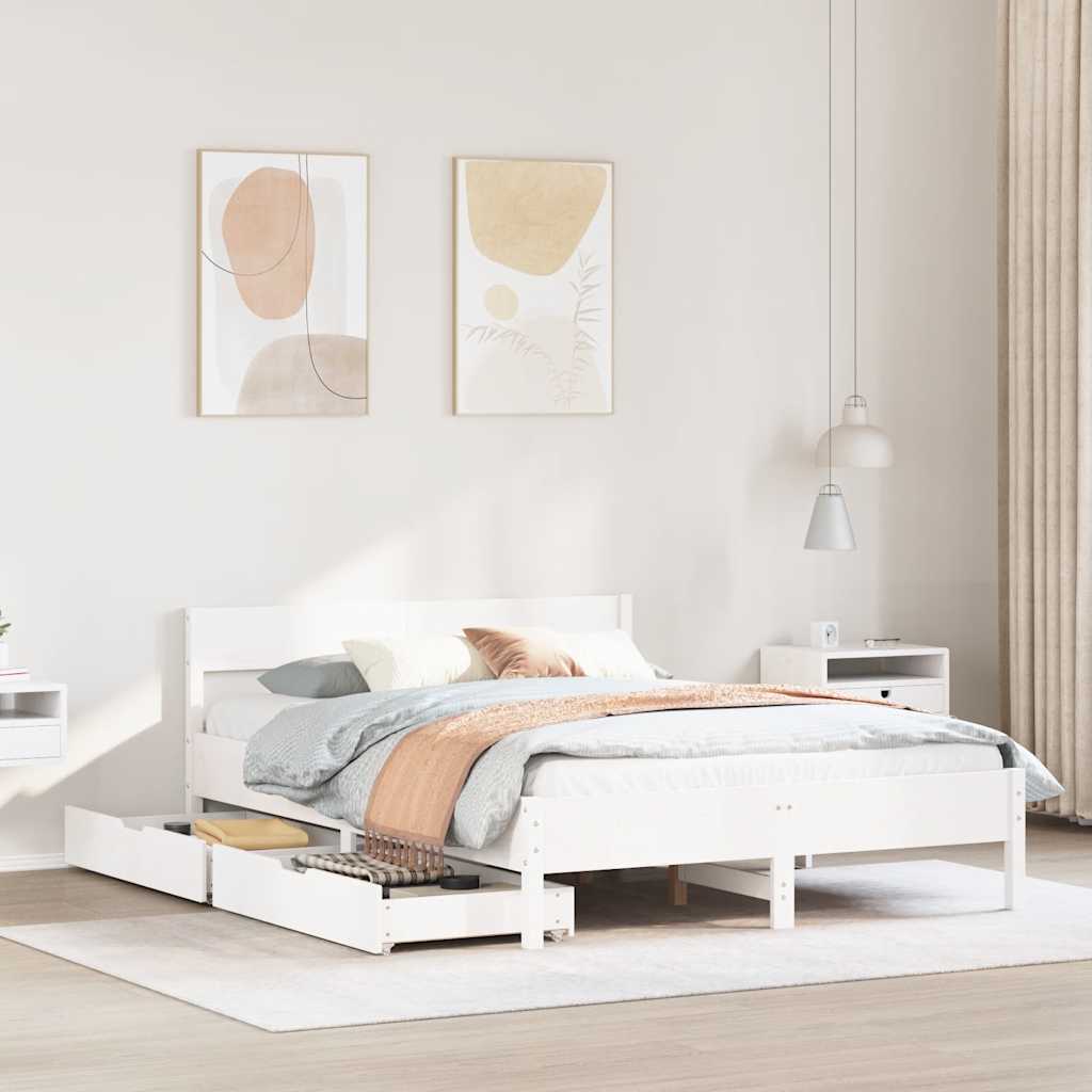 Bed Frame Without Mattress Small Double Solid Wood Pine