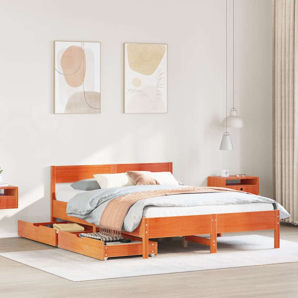 Bed Frame Without Mattress Small Double Solid Wood Pine