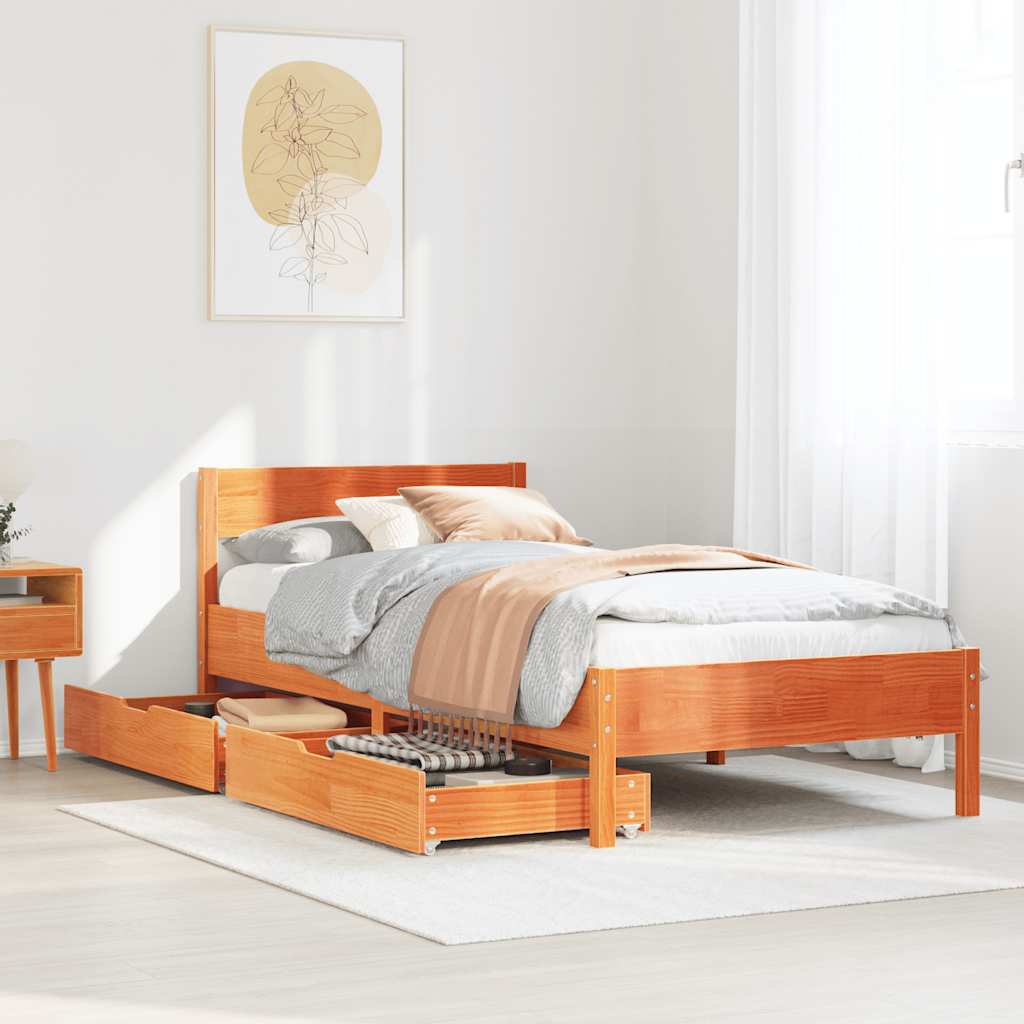Bed Frame Without Mattress Small Double Solid Wood Pine