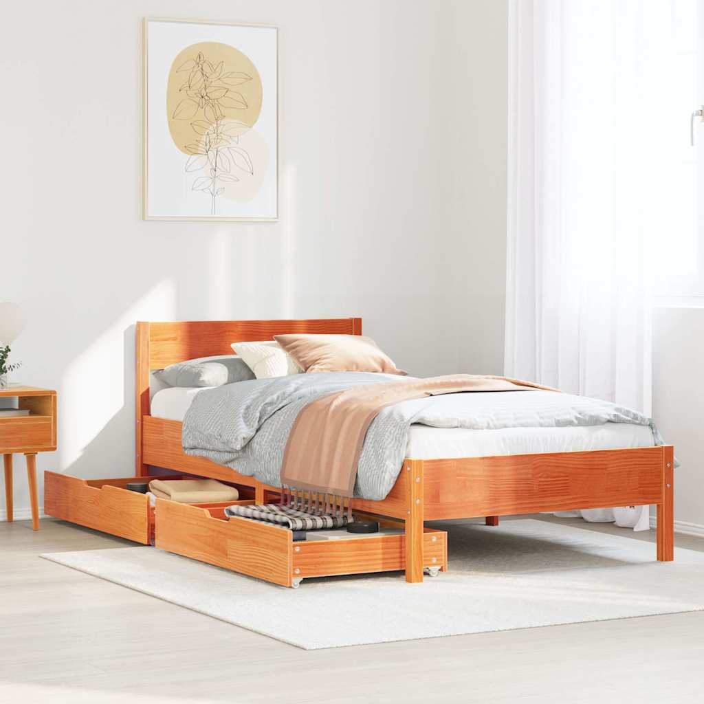 Bed Frame Without Mattress Small Double Solid Wood Pine