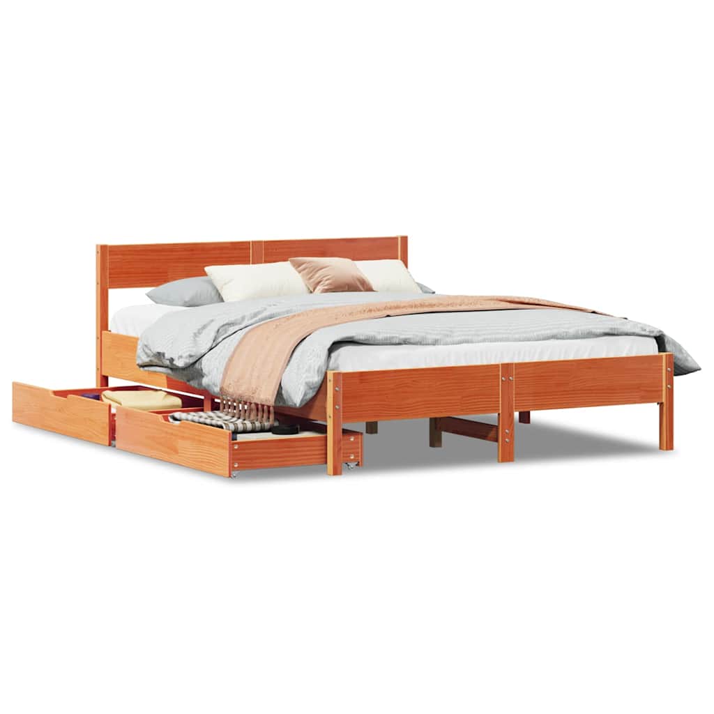 Bed Frame Without Mattress Small Double Solid Wood Pine