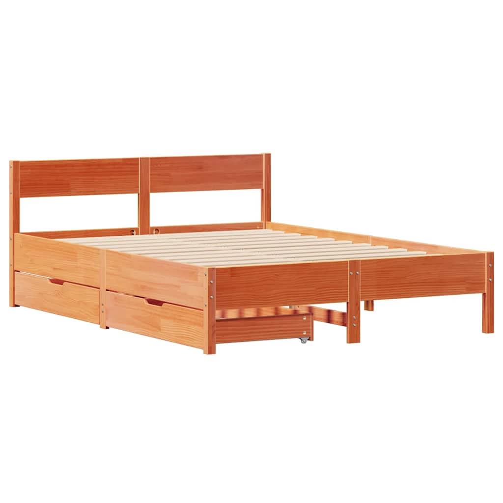 Bed Frame Without Mattress Small Double Solid Wood Pine