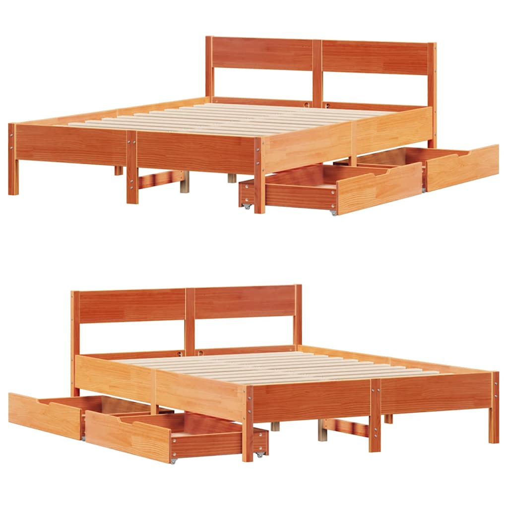 Bed Frame Without Mattress Small Double Solid Wood Pine