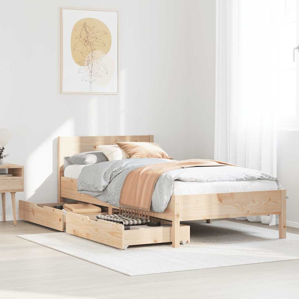 Bed Frame Without Mattress Small Double Solid Wood Pine