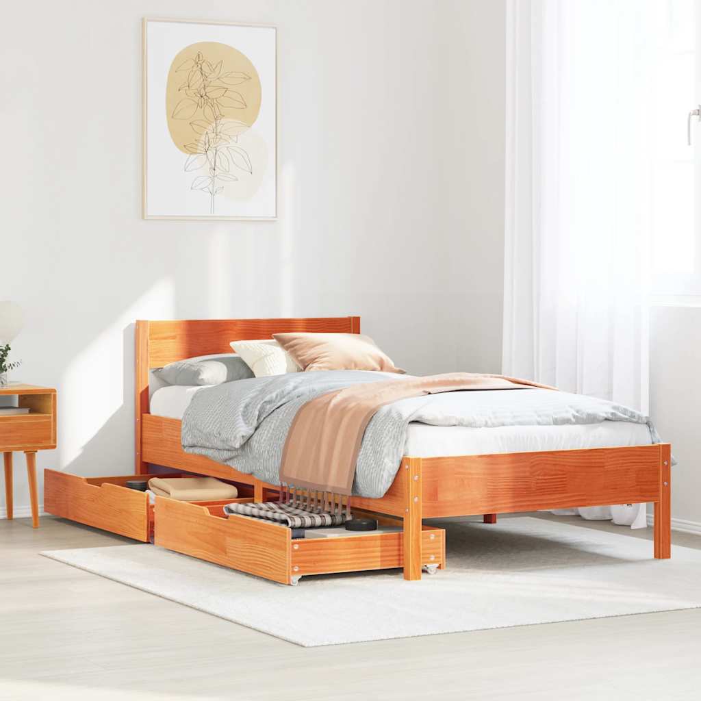 Bed Frame Without Mattress Small Double Solid Wood Pine