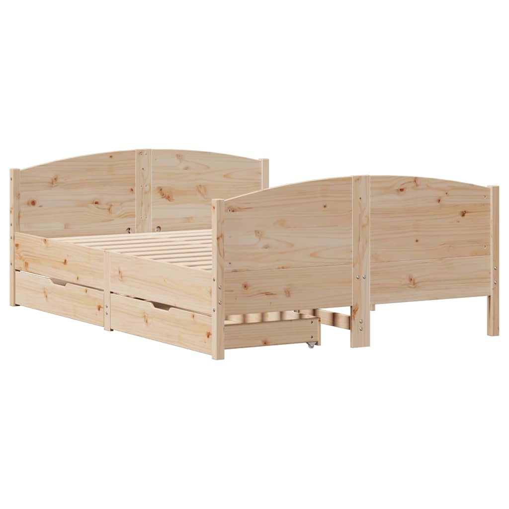 Bed Frame Without Mattress Solid Wood Pine