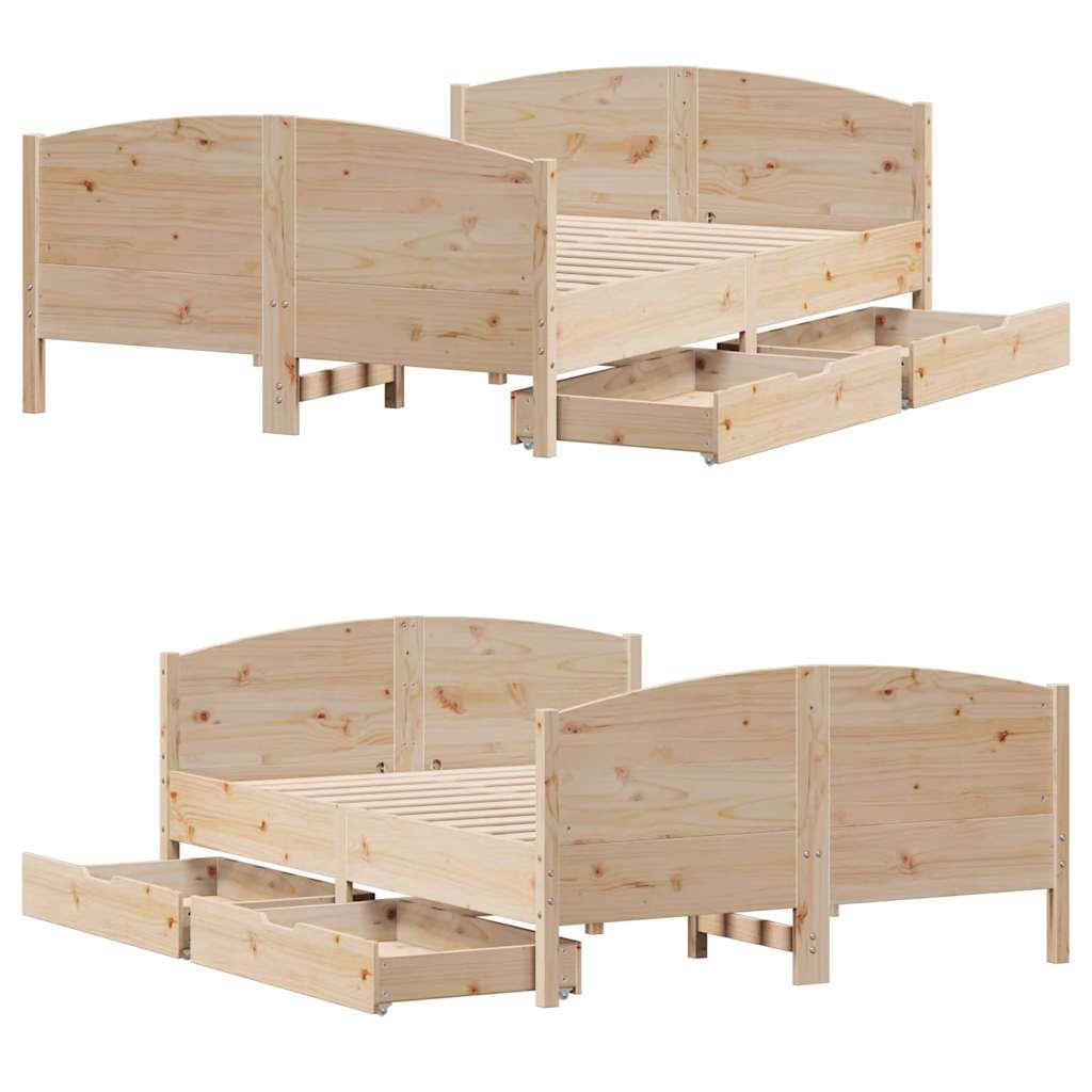 Bed Frame Without Mattress Solid Wood Pine