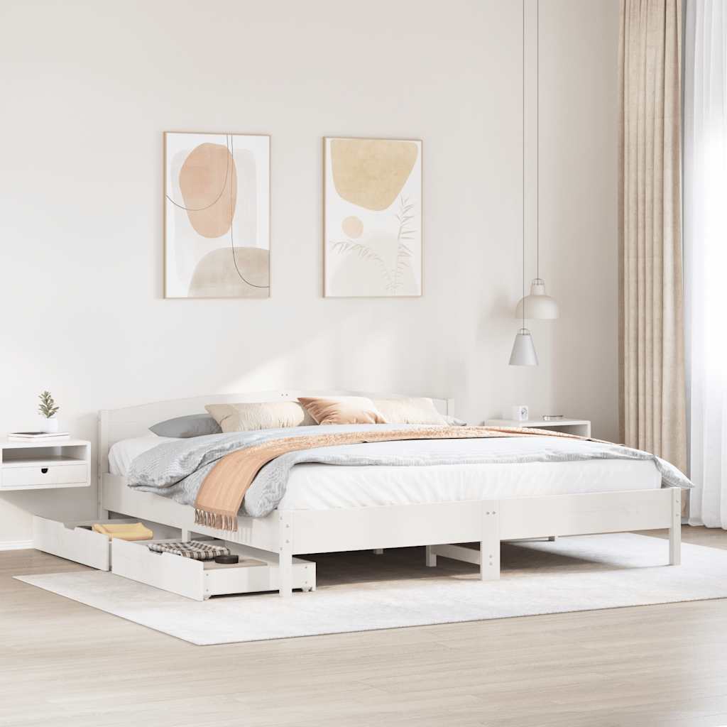 Bed Frame Without Mattress Solid Wood Pine