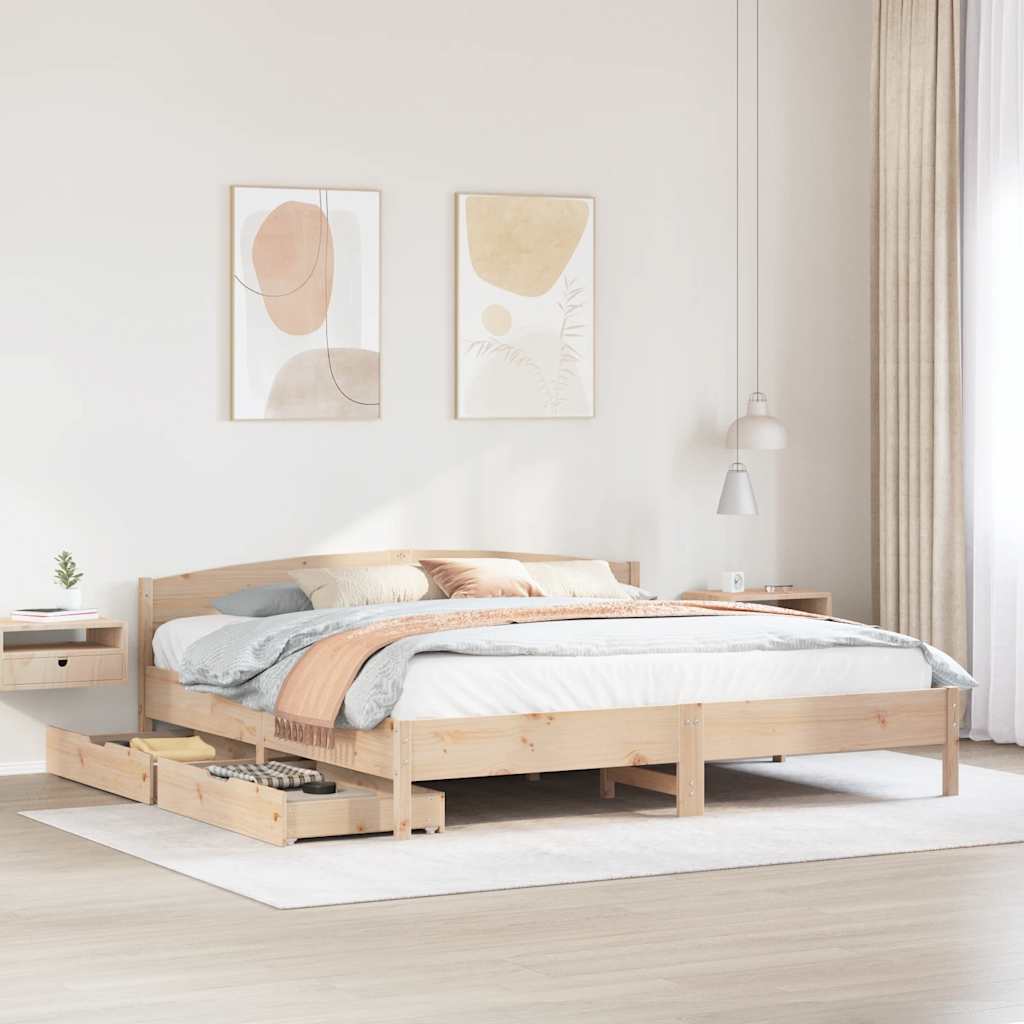 Bed Frame Without Mattress Solid Wood Pine